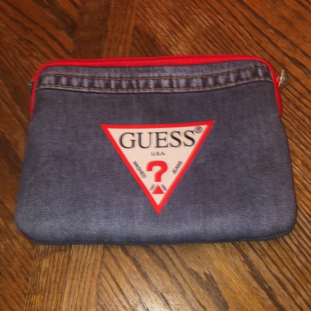 Vintage GUESS tablet case. 10 1/2”x8”.   Neoprene -jeans print .”As is”
